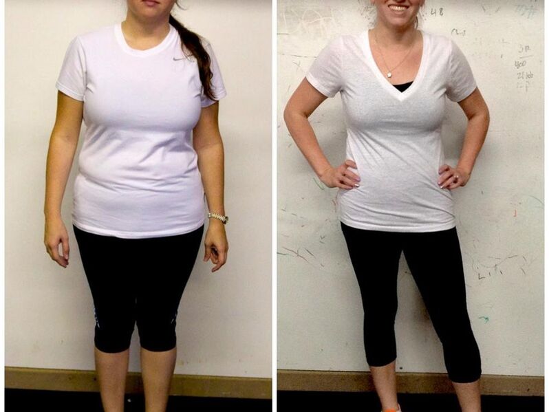Момиче преди и след отслабване с диетата на Дюкан